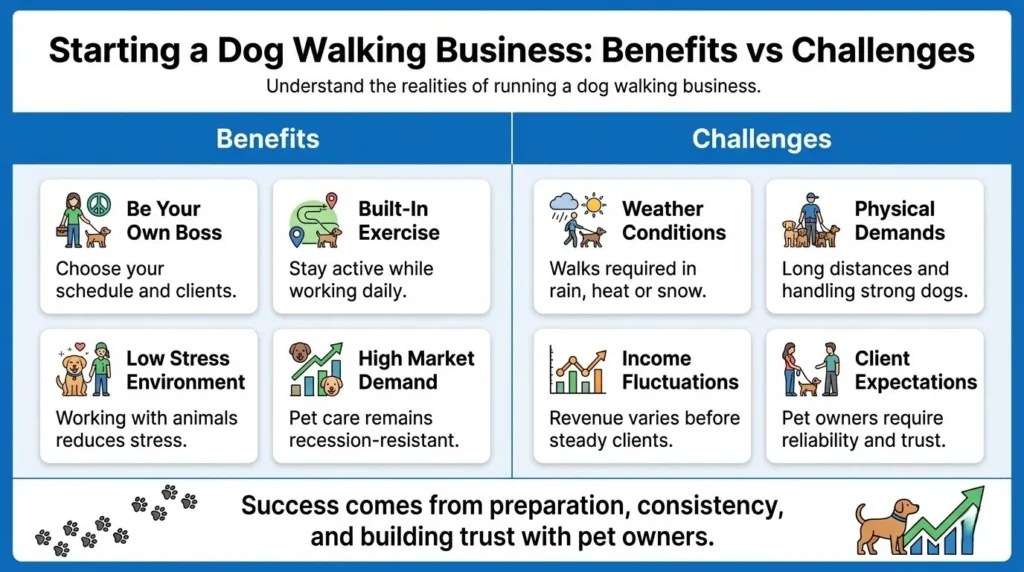 Top Benefits and Challenges of Starting a Dog Walking Company